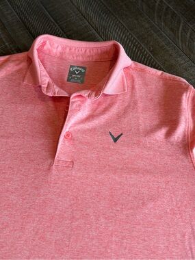 Callaway Men’s Heather Coral Pink Golf Polo